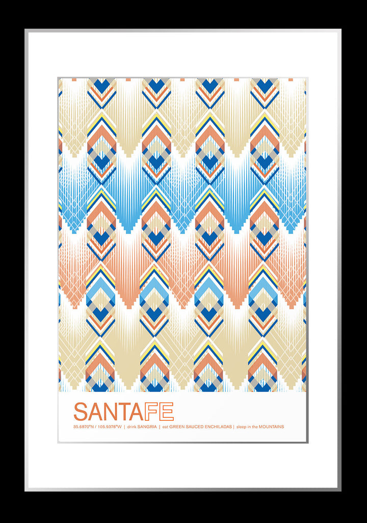 Colorful Santa Fe, New Mexico Travel Poster