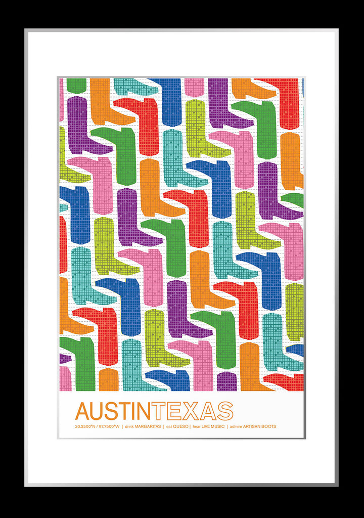 Colorful Austin, Texas Travel Poster