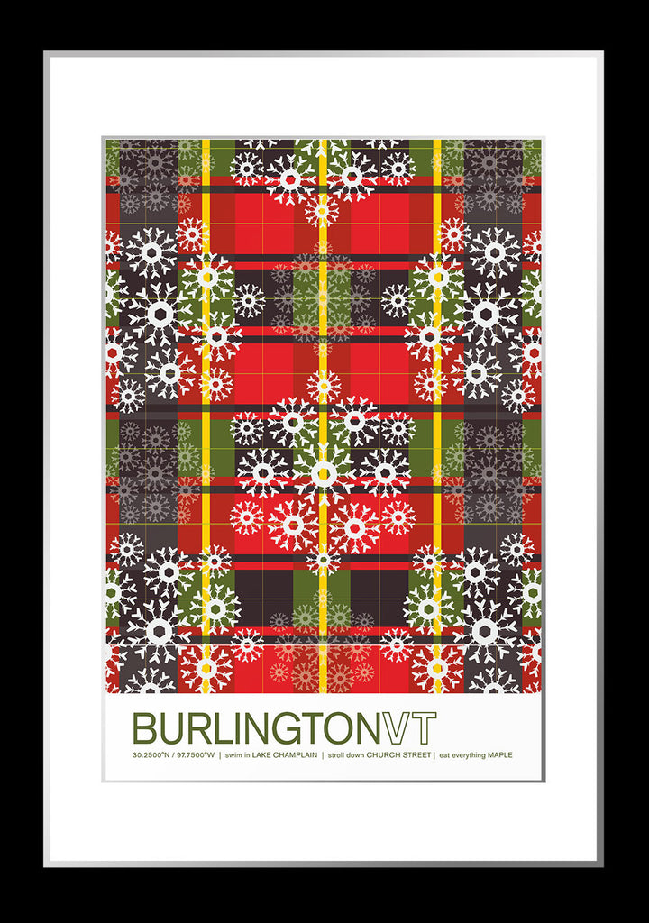 Colorful Burlington, Vermont Travel Poster