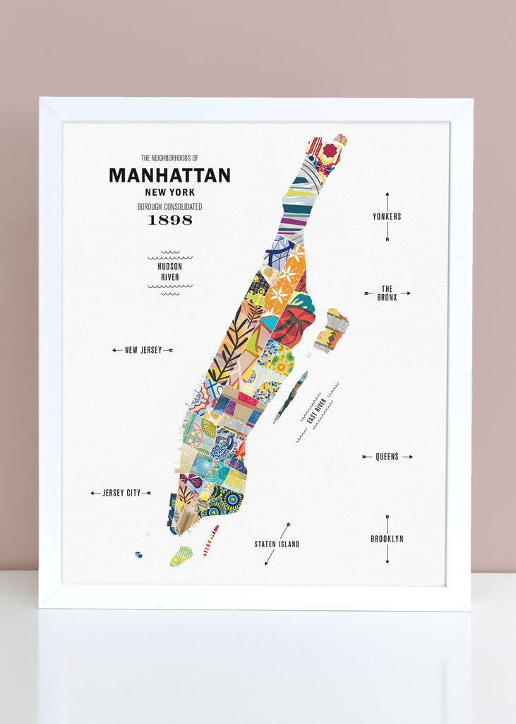 Colorful Manhattan City Map Print