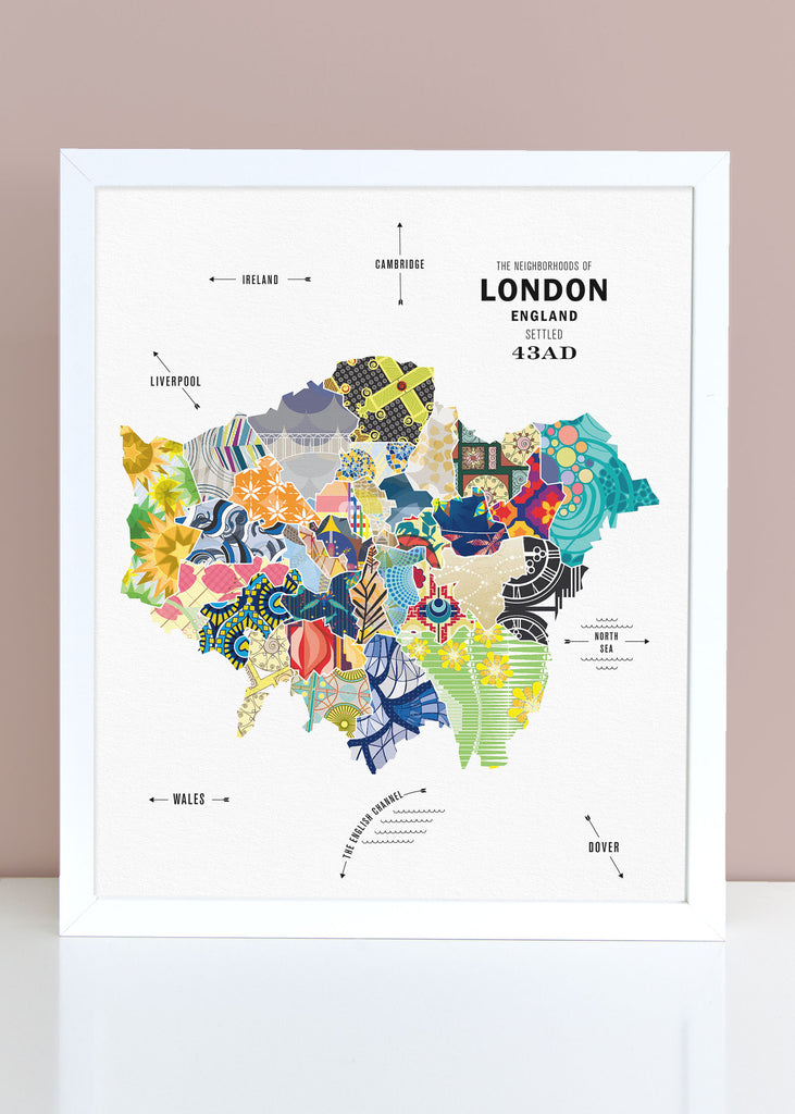 Colorful London City Map Print