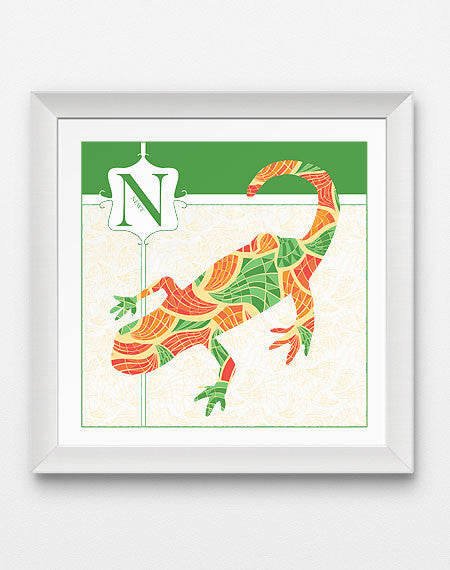 Colorful N is for Newt