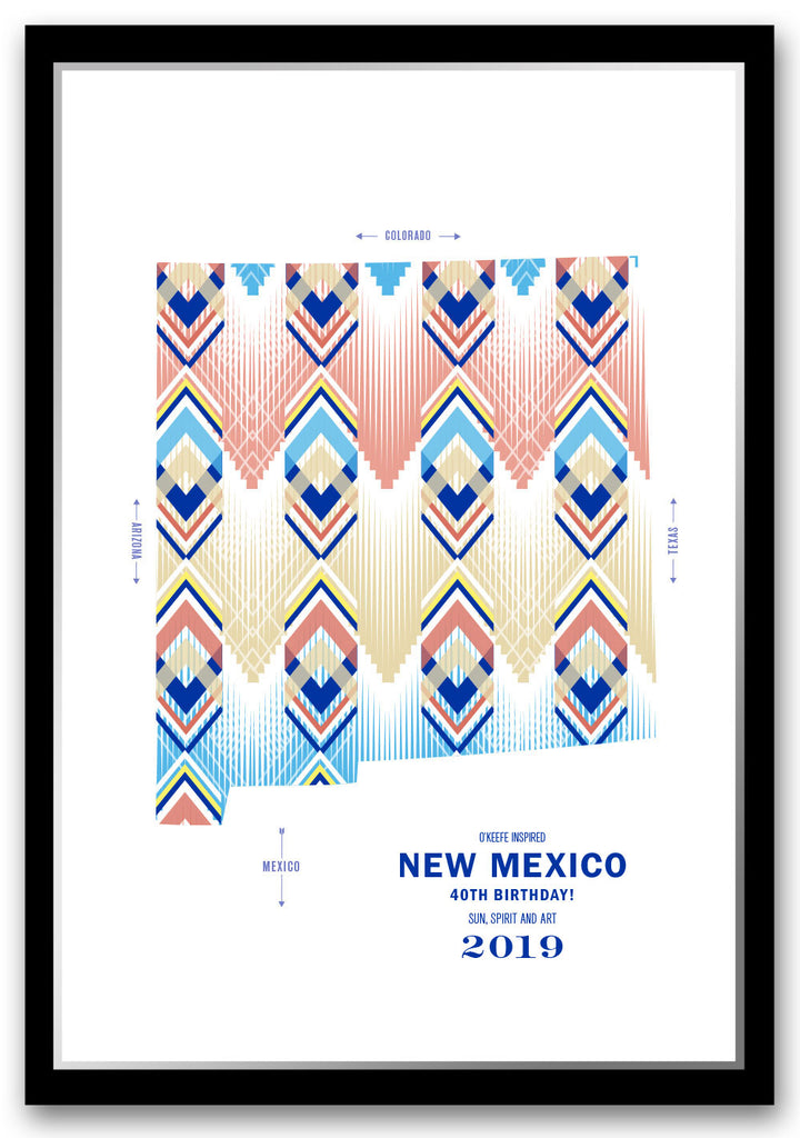 Colorful New Mexico Map Print Poster