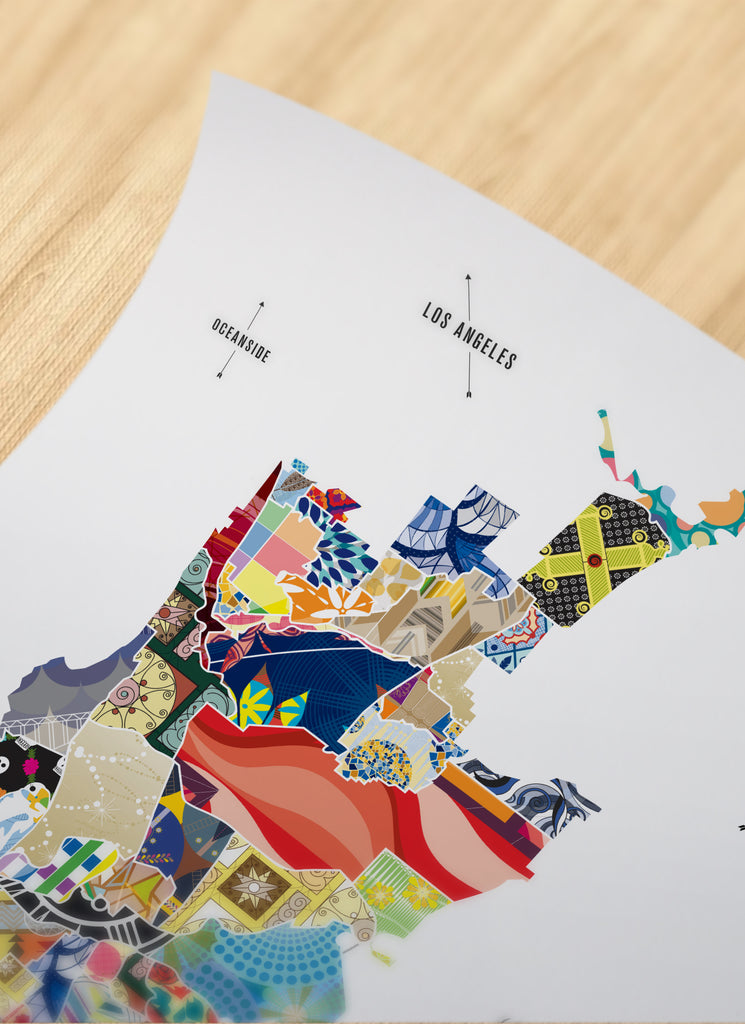 Colorful San Diego City Map Print