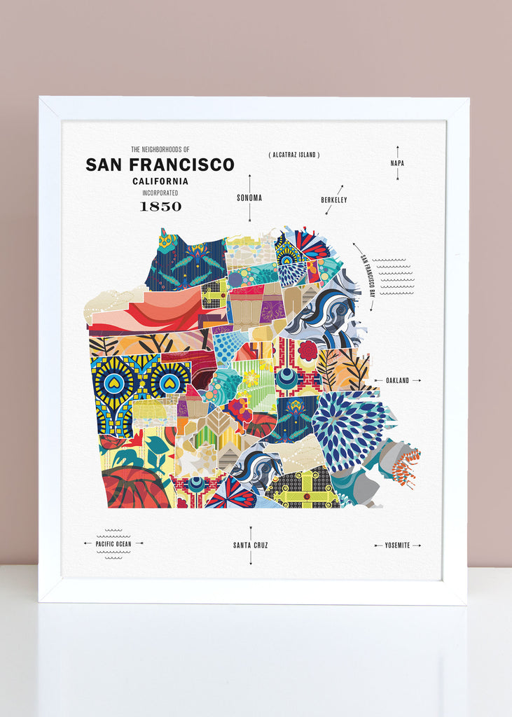Colorful San Francisco City Map Print