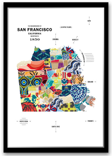 Colorful San Francisco City Map Print