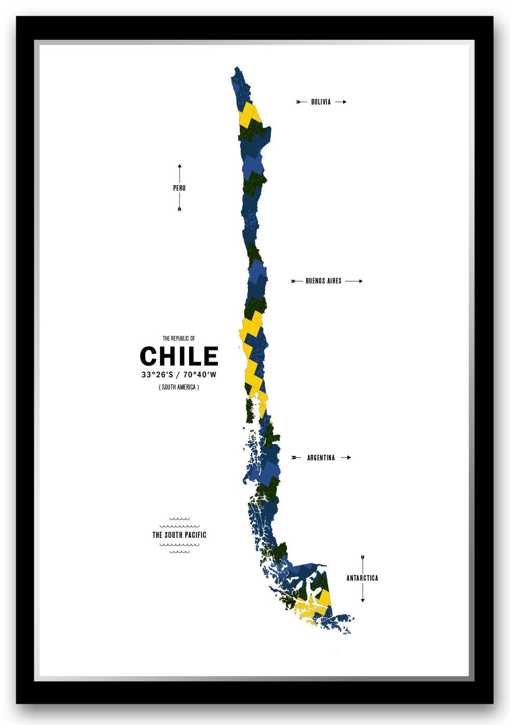 Chile Map Print Poster – Map Ink chile-map-print-poster-map-ink