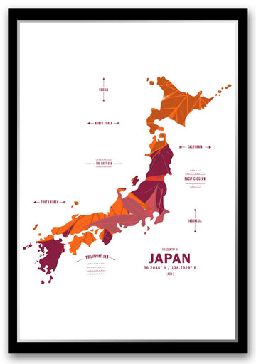 Colorful Japan Map Print Poster