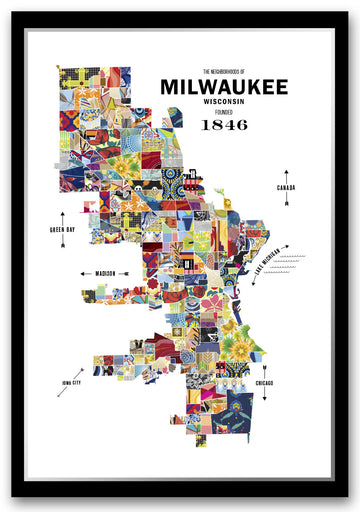 Colorful Milwaukee City Map Print