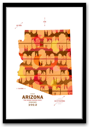 Colorful Arizona State Map Print Poster