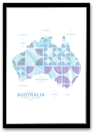 Colorful Australia Map Print Poster