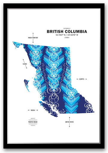 Colorful British Columbia Map Print Poster