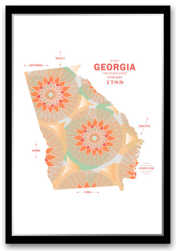 Colorful Georgia Map Print Poster