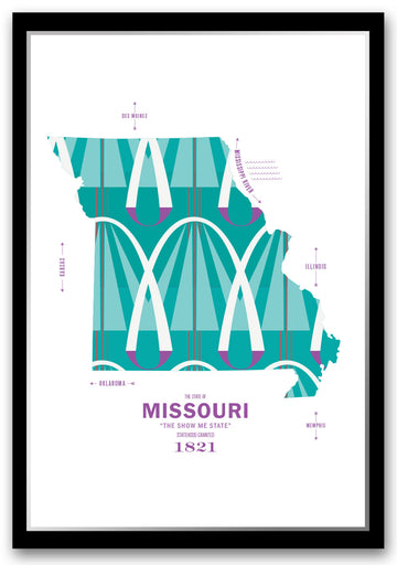Colorful Missouri Map Print Poster