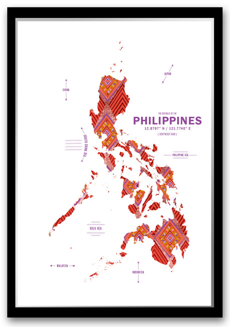 Colorful Philippines Map Print Poster