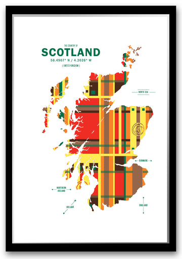 Colorful Scotland Map Print Poster