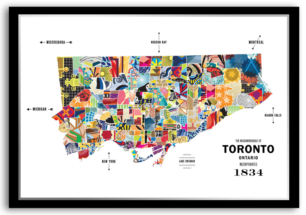 Colorful Toronto City Map Print