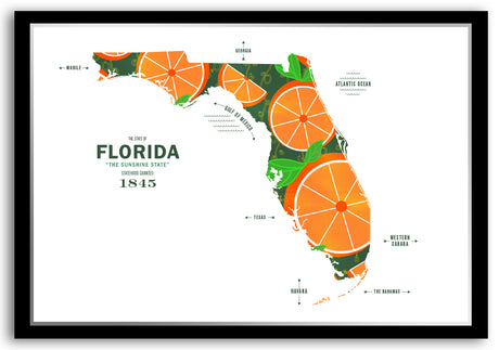 Colorful Florida Map Print Poster