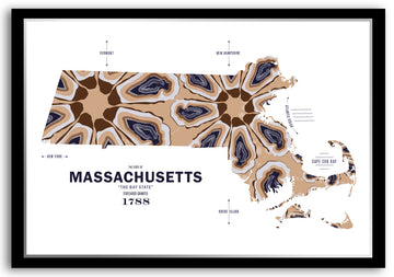 Colorful Massachusetts Map Print Poster