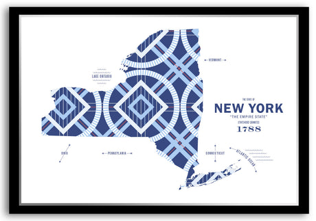Colorful New York Map Print Poster