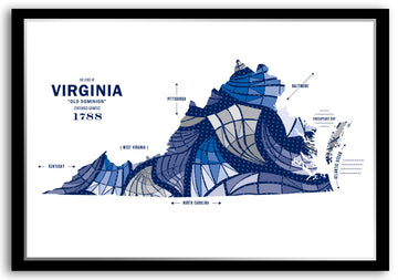 Colorful Virginia Map Print Poster