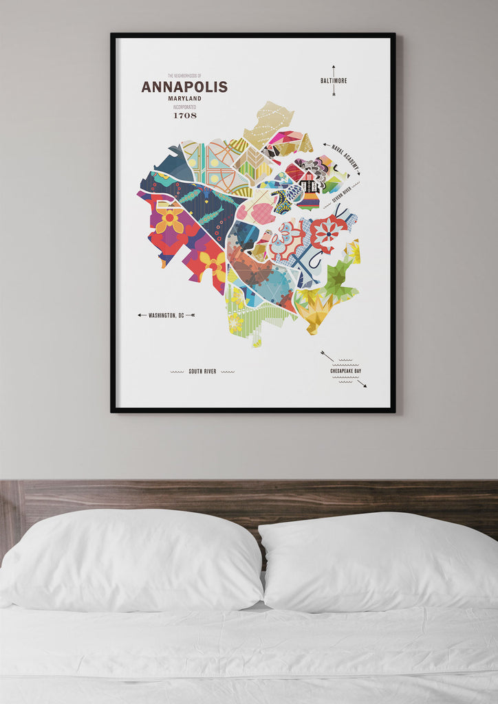Colorful Annapolis Map Print Poster