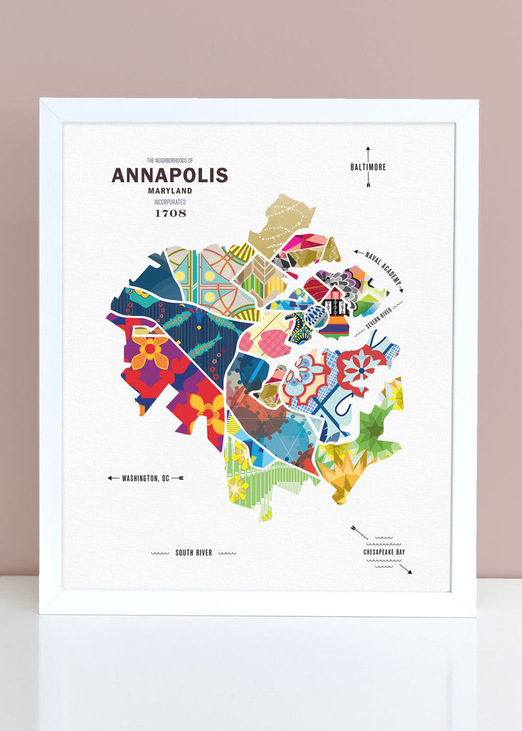 Colorful Annapolis Map Print Poster