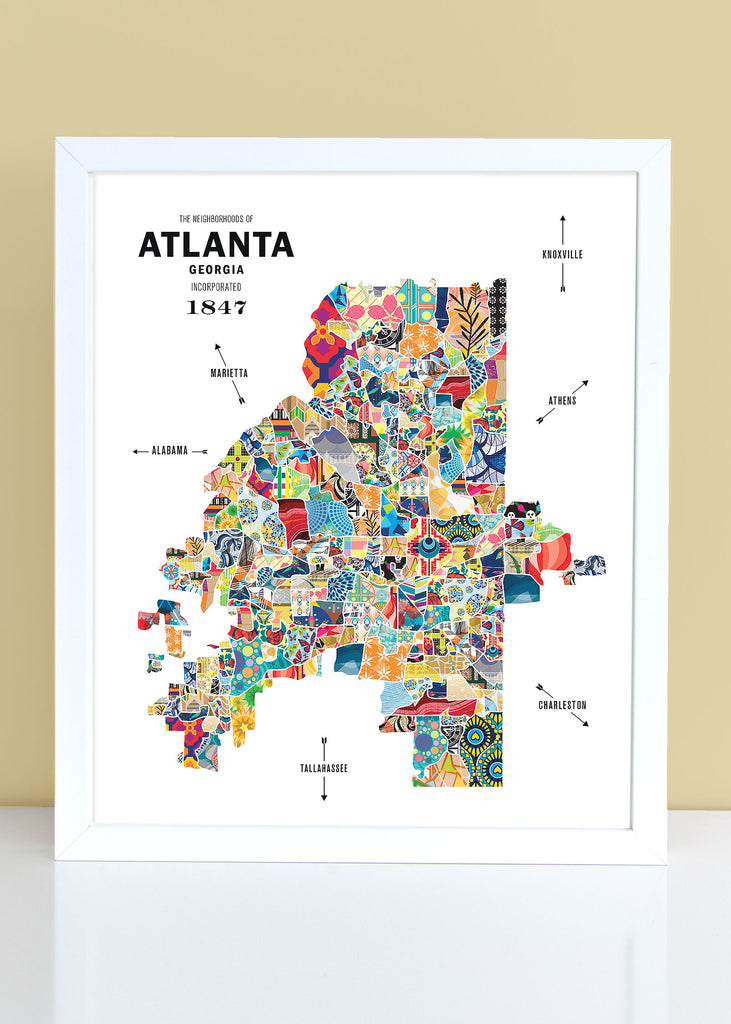 Colorful Atlanta City Map Print