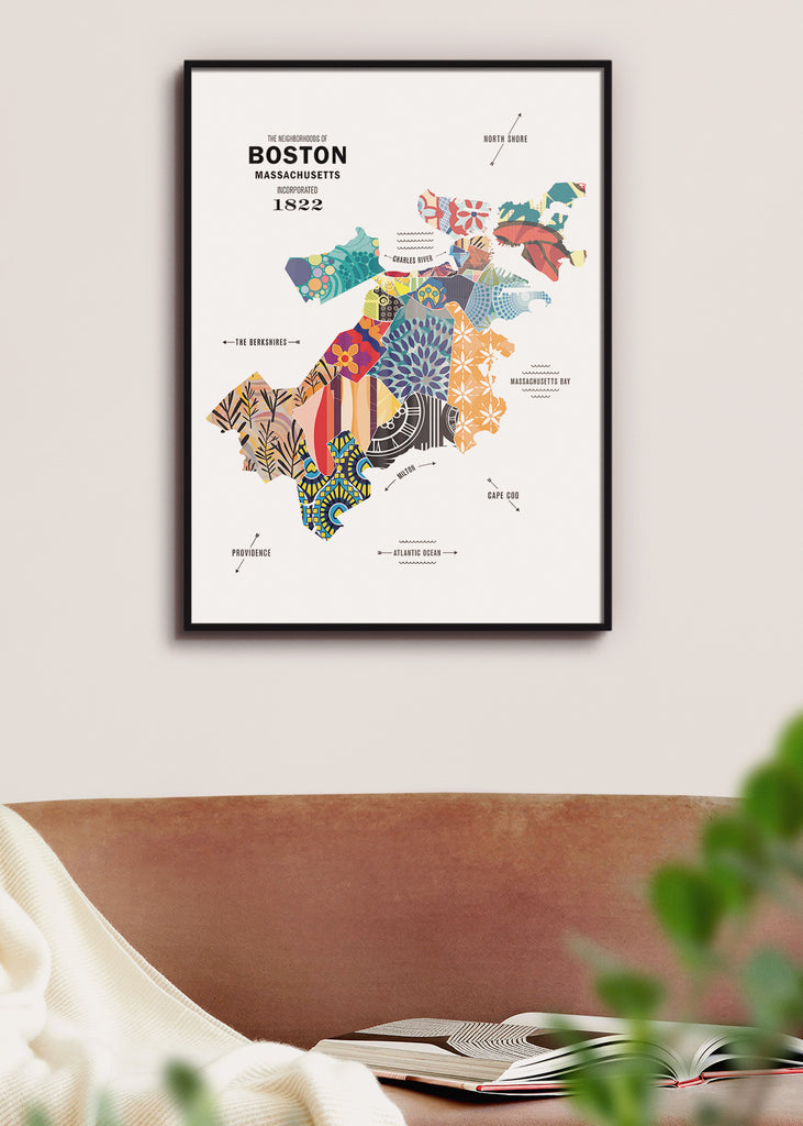 Colorful Boston Map Print