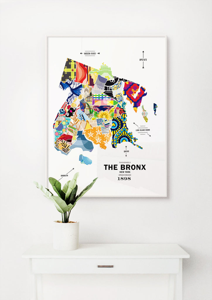 Colorful The Bronx Map Print