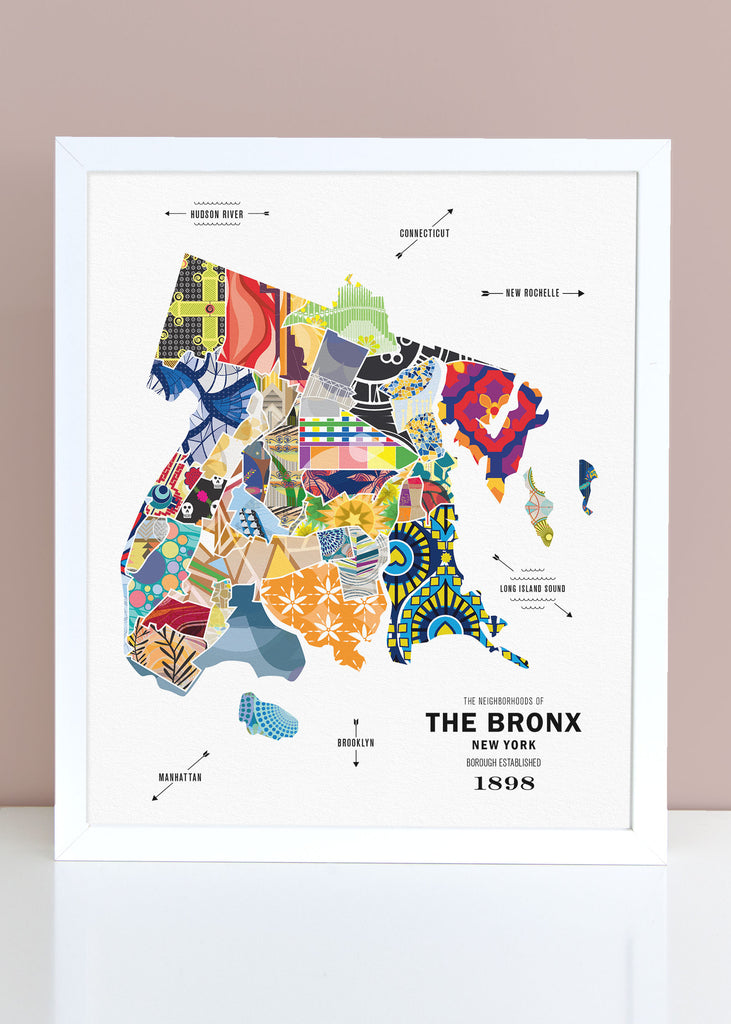 Colorful The Bronx Map Print