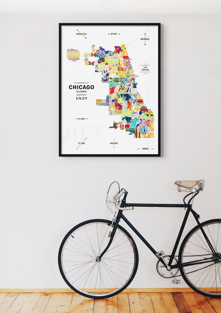 Colorful Chicago Map Print