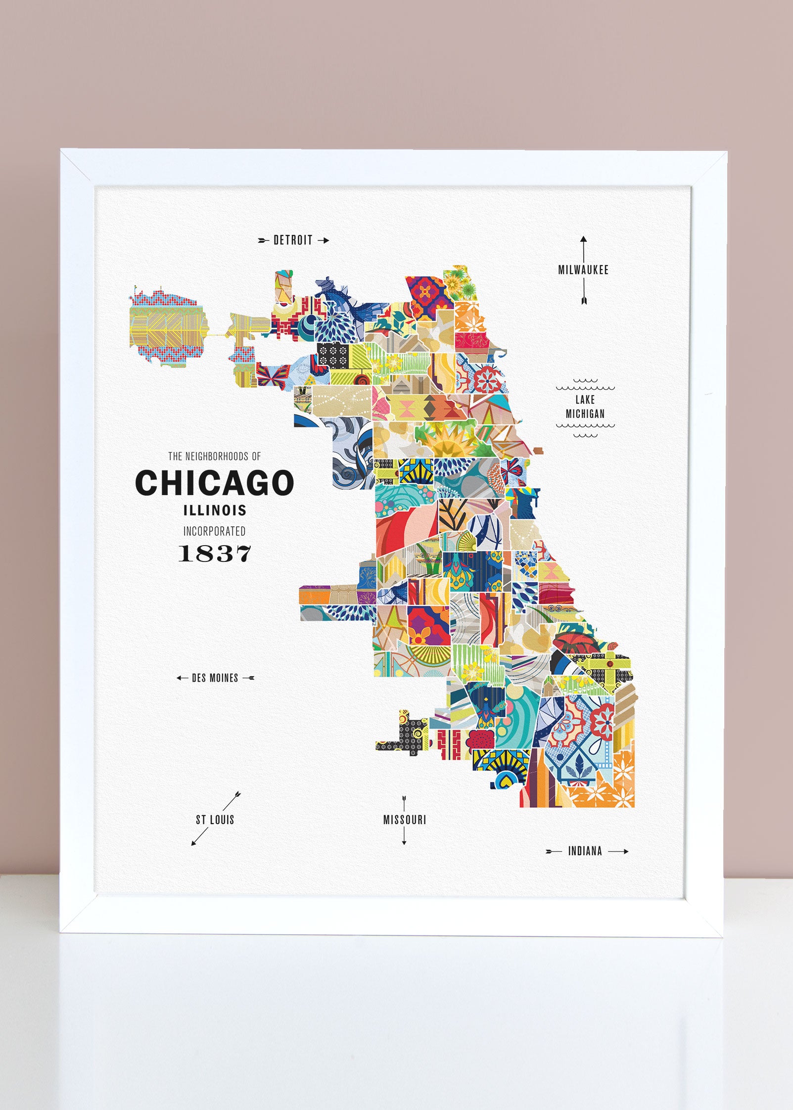 Map Of Chicago Neighborhoods Poster