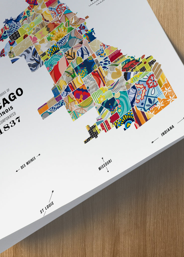 Colorful Chicago Map Print