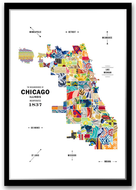 Colorful Chicago Map Print