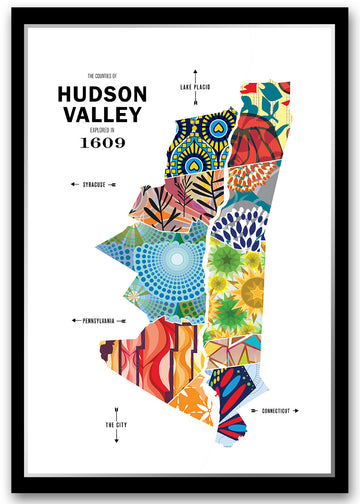 Colorful Hudson Valley, NY Map Print