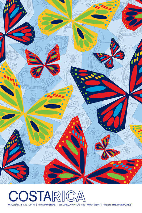Colorful Costa Rica Travel Poster