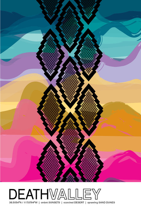 Colorful Death Valley, California Travel Poster