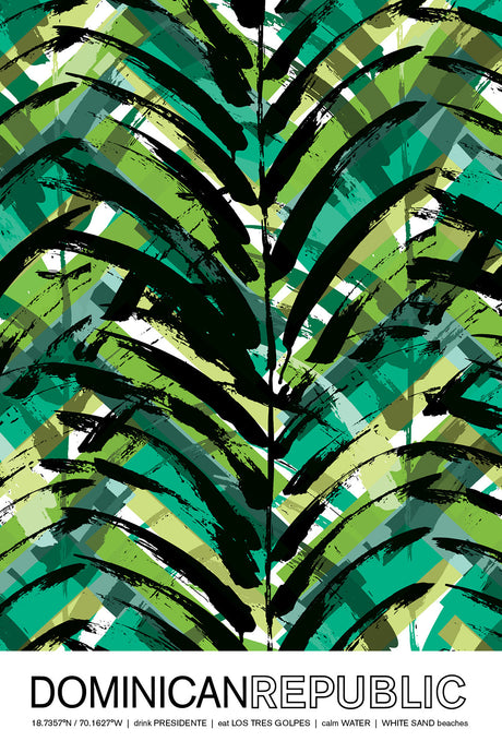 Colorful Dominican Republic Travel Poster
