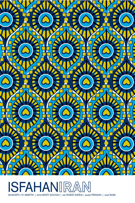 Colorful Isfahan, Iran Travel Poster