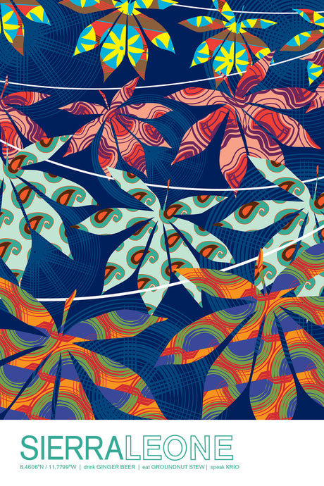 Colorful Sierra Leone Travel Poster