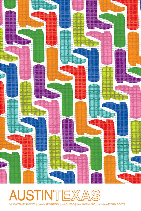Colorful Austin, Texas Travel Poster