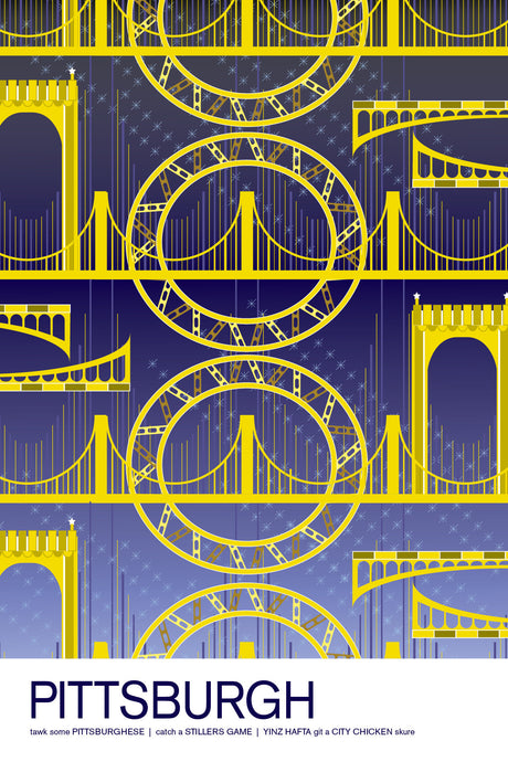 Colorful Pittsburgh, Pennsylvania Travel Poster