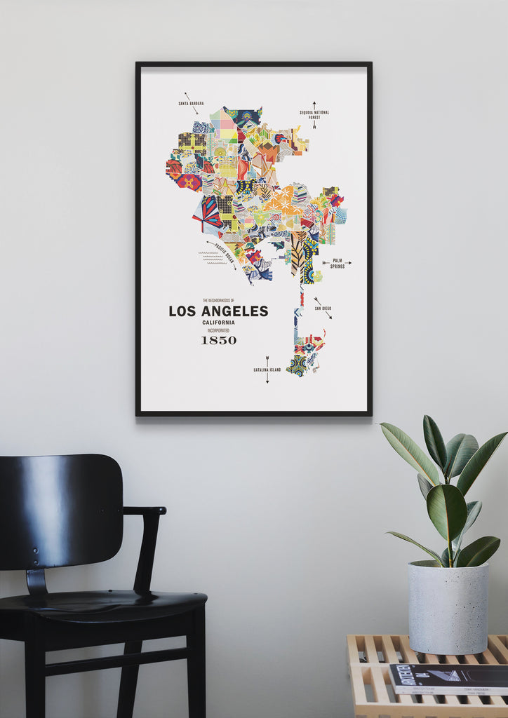 Colorful Los Angeles City Map Print