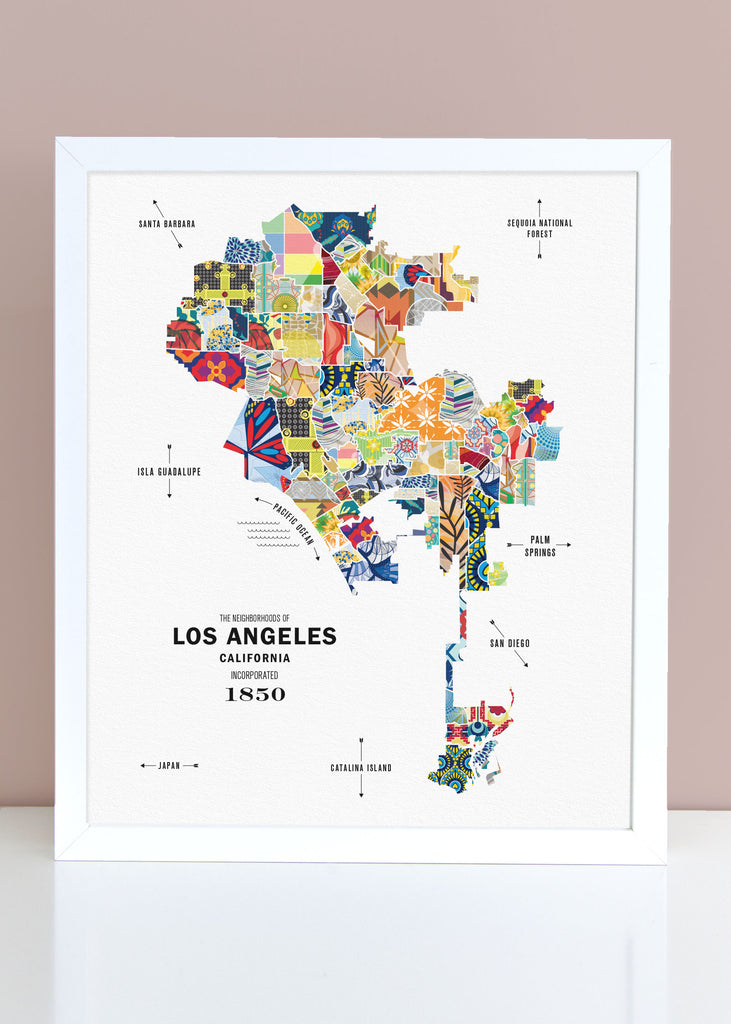 Colorful Los Angeles City Map Print