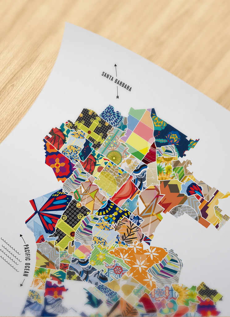 Colorful Los Angeles City Map Print