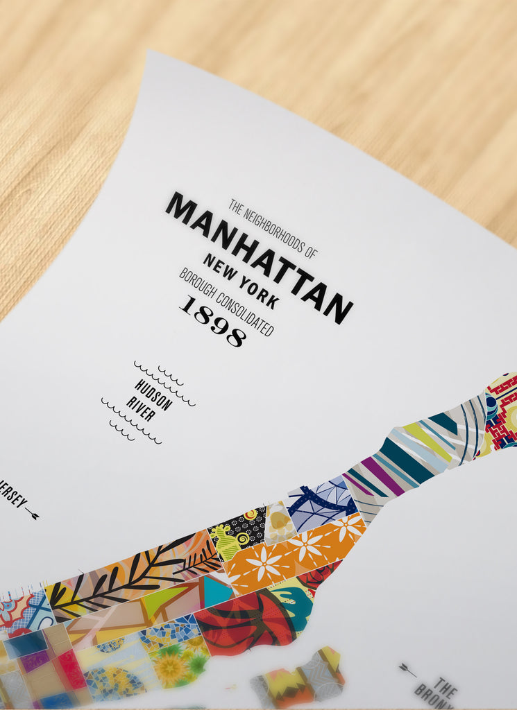 Colorful Manhattan City Map Print
