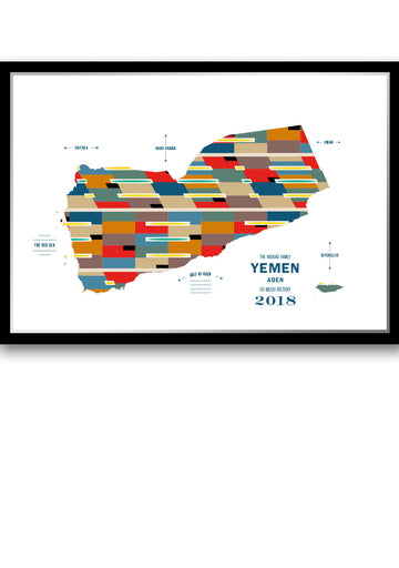 Colorful Yemen Map Print Poster