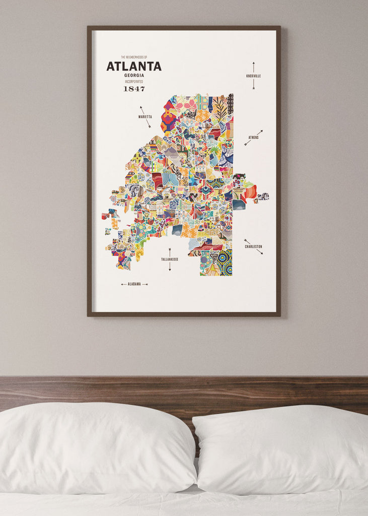 Colorful Atlanta City Map Print