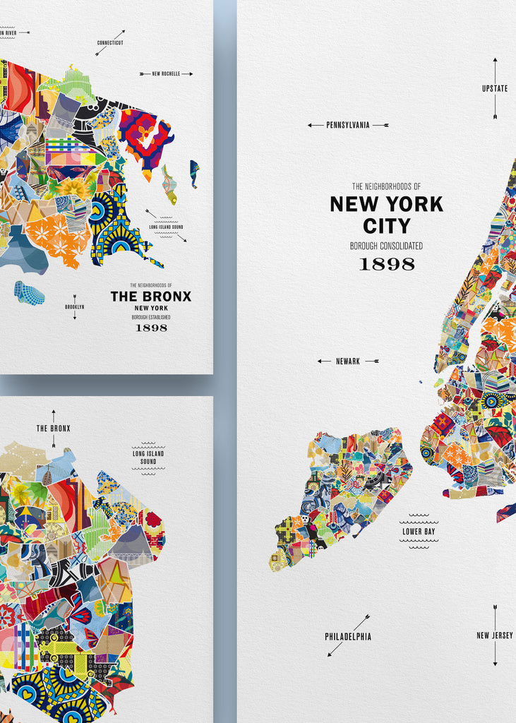 Colorful The Bronx Map Print